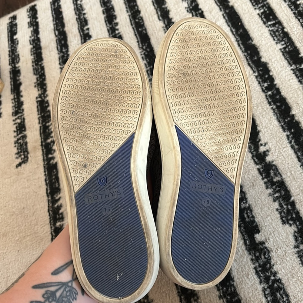 Rothy's Black and Blue Slip-On Loafers - Picture 2 of 4